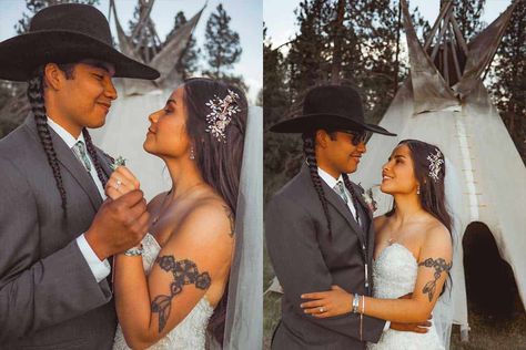 Native American Wedding Ideas, Indigenous Wedding, Native American Wedding Dress, American Wedding Dress, Native Wedding, Native American Wedding, Cowgirl Wedding, Cowgirl Magazine, Wedding Site