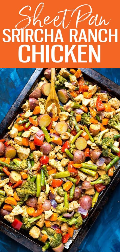 Sriracha Ranch, Casserole Dinners, Sheet Pan Dinners Recipes, Lunch Prep, Sheet Pan Chicken, Sheet Pans, Dinners Recipes, Weekly Meal Prep, Sheet Pan Meals