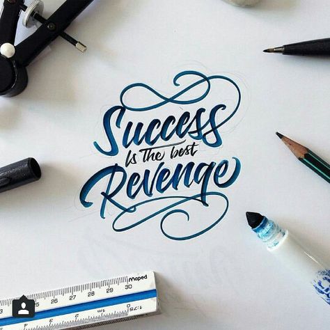 Success is the best revenge Success Is The Best Revenge, Brush Lettering Quotes, Design Alphabet, Best Revenge, Brush Pen Lettering, Doodle Quotes, Hand Lettering Inspiration, Hand Lettering Art, Educational Content