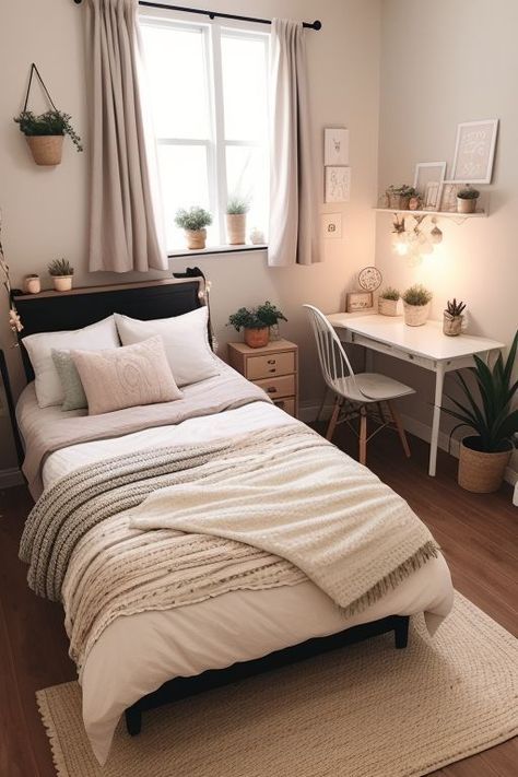 Bedroom Ideas Grey Bed, Small Cozy Bedroom Ideas, Small Cozy Bedroom, Bedroom Ideas Grey, Teenager Bedroom Design, Bedroom Ideas For Small Rooms Women, Trendy Bedding, Statement Wall Art, Bedroom Ideas For Small Rooms