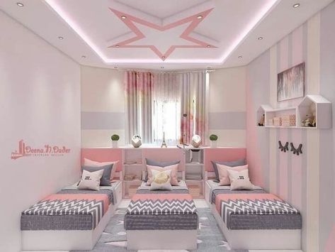 Bilik Tidur Perempuan, Twin Girl Bedrooms, Promise Quotes, Bilik Idaman, Bedroom Redesign, Cool Kids Bedrooms, Otaku Room, Kids Bedroom Inspiration, Kids Bedroom Designs