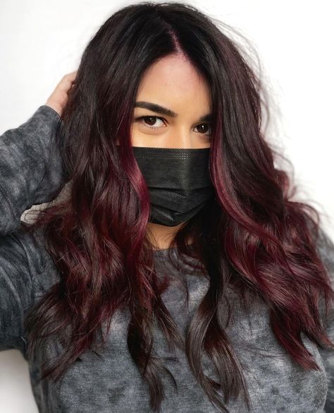 Dark Plum Hair Color, Reddish Hair Color, Plum Hair Color Ideas, Plum Red Hair, Plum Burgundy Hair, Hair Colour Ideas For Brunettes, Plum Purple Hair, Dark Plum Hair, Fall 2022 Hair