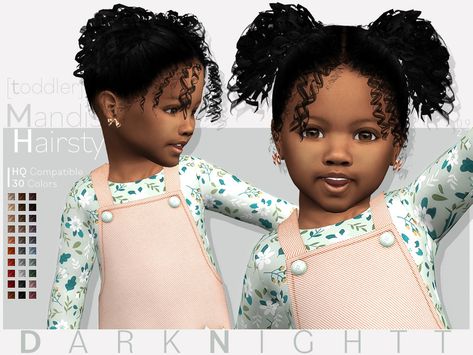 The Sims Resource - Mandisa Hairstyle [Toddler] Kids Afro, Toddler Curly Hair, Toddler Hair Sims 4, Black Toddler Hairstyles, Sims 4 Curly Hair, Toddler Cc Sims 4, Sims Baby, Die Sims 4, Sims 4 Black Hair