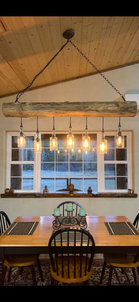 Wood Beam Chandelier, Beam Chandelier, Montana Ranch, Reclaimed Wood Beams, Homestead House, House Pictures, Wood Beam, Log House, Wood Chandelier