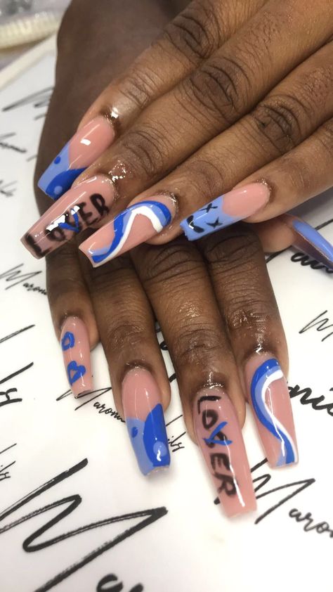 Loser Nails Design, Loser Lover Acrylic Nails, Loser Lover Nails, Loser Nails, Lover Loser, Acrylic Ideas, Long Acrylic, Art Drawings Sketches Creative, Long Acrylic Nails