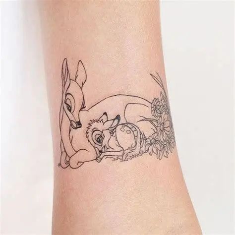 15+ Best Baby Deer Tattoo Ideas and Designs - PetPress Deer Tattoo Ideas, Kingston Tattoo, Yellow Flower Tattoos, Baby Deer Tattoo, Bambi Tattoo, Fawn Tattoo, Deer Tattoo Designs, Knitting Tattoo, Yellow Rose Tattoos