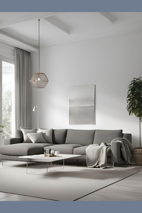 A Scandinavian minimalist living room features a neutral color palette, simple and functional furniture, lots of natural light, and minimal decor. The design includes clean lines, natural materials, and a focus on creating a calm and inviting atmosphere with elements like light wood furniture, a few select decorative items, and greenery Minimalist Living Room Inspiration, Light Wood Furniture, Modern Scandinavian Decor, Living Room Minimal, Living Room Design Board, Living Room Inspiration Board, Lots Of Natural Light, Minimalist Homes, Scandinavian Design Living Room