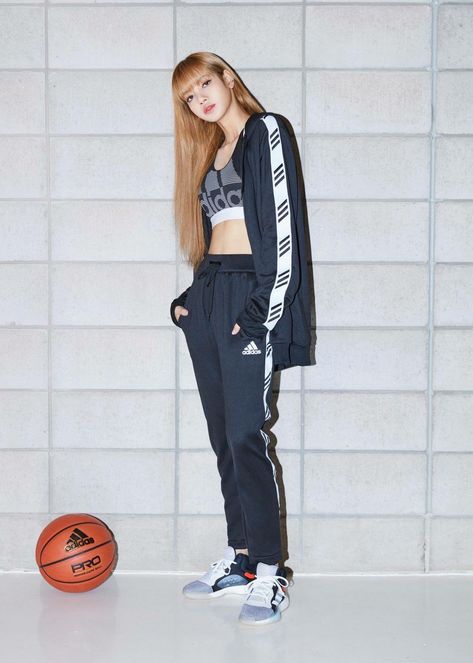 BLACKPINK-Lisa #adidas Blackpink Adidas, Lisa Blackpink Wallpaper, Lalisa Manobal, Jennie Lisa, Kim Jisoo, Black Pink Kpop, Blackpink Fashion, Blackpink Rose, Lalisa Manoban