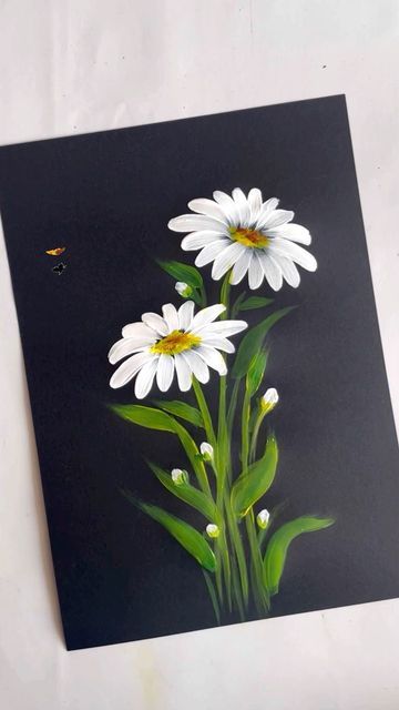 Painting Ideas Flowers Acrylic, Flower Painting Canvas Acrylic, Mini Canvas Ideas, Painting Flowers Acrylic, Abstract Flower Painting Acrylic, Flower Canvas Painting, Decorative Painting Patterns, Floral Paintings Acrylic, Painting Flowers Tutorial