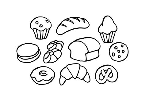 Free Bread Sketch Icon Vector Bread Sketch, Bread Illustration, Bread Icon, Tea Time Illustration, Bakery Icon, Logo Design Inspiration Vintage, Donut Vector, Colorful Donuts, Sketch Icon