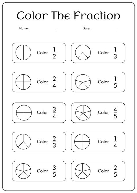 15 First Grade Fraction Worksheets in 2024 | Fractions worksheets, Kindergarten math worksheets addition, Kids math worksheets Fraction Worksheets 1st Grade, Fraction Worksheets 3rd Grade, Fractions First Grade, Equal Fractions, Fractions For Kids, Fraction Activity, Fractions Comparing, Class Worksheets, Identifying Fractions