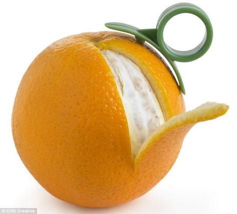 Orange peeler, £1.29: You know that horrid feeling you get under your fingernails when you peel an orange? No more, thanks to this plastic Thumbelina-sized gadget Orange Peeler, High Tech Gadgets, Cooking Gadgets, Diy Recipes, Gadgets And Gizmos, Cool Kitchen Gadgets, Cool Inventions, Kitchen Tools And Gadgets, Cooking Tools