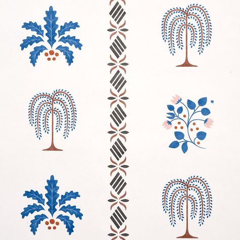 Willard House Stencil Wallpaper House Stencil, Stencil Wallpaper, Wallpaper In Blue, New Americana, Schumacher Wallpaper, Wallpaper Stencil, Wallpaper Rolls, Quilted Sham, American Folk Art