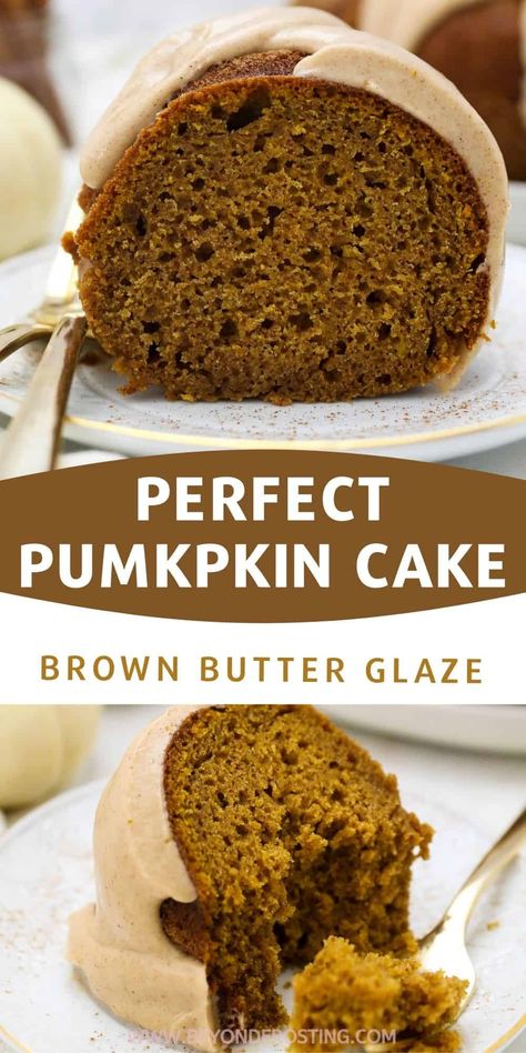 Pumpkin Bundt Cake With Maple Brown Butter Glaze, Church Desserts, Pumpkin Spice Bundt Cake, Fresh Pumpkin Recipes, Spice Bundt Cake, Brown Butter Glaze, Pumpkin Bundt Cake Recipes, Fall Yummies, Pumpkin Cake Easy