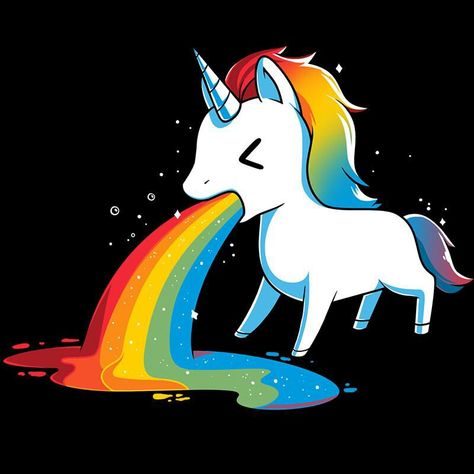 Rainbow vomit Unicorn Quotes, Unicorn Life, Nerdy Shirts, Real Unicorn, Unicorn Pictures, Pop Culture Tshirts, Unicorns And Mermaids, Posca Art, Unicorn Wallpaper