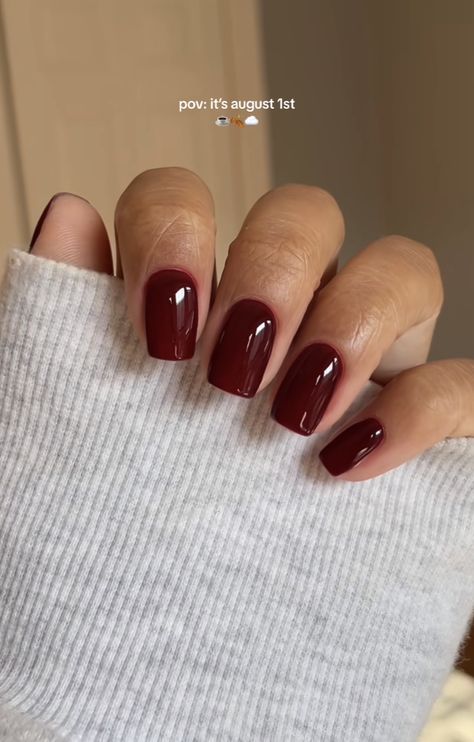 OPI got the blues for red 🍷 Cherry Red Nail Polish, Cherry Red Nail, Cocktail Nails, Fall Nude Nails, Ombre French Nails, Autumn Manicure, Deep Red Nails, Classy Acrylic, Kutek Disney