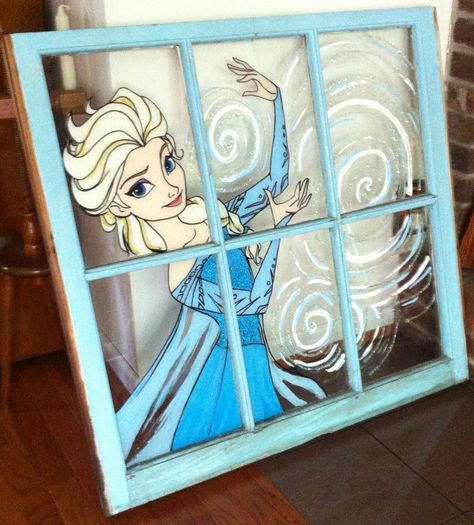 Frozen Room Decor, Frozen Themed Bedroom, Disney Princess Room, Frozen Bedroom, Casa Disney, Frozen Room, Anna Und Elsa, Christmas Window Painting, Frozen Christmas