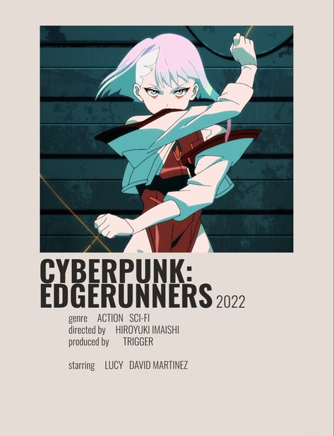 Minimalist Anime Poster, Poster Polaroid, Minimalist Anime, Cyberpunk Edgerunners, Anime Suggestions, Good Anime Series, Minimalist Posters, Good Anime To Watch, Anime Watch