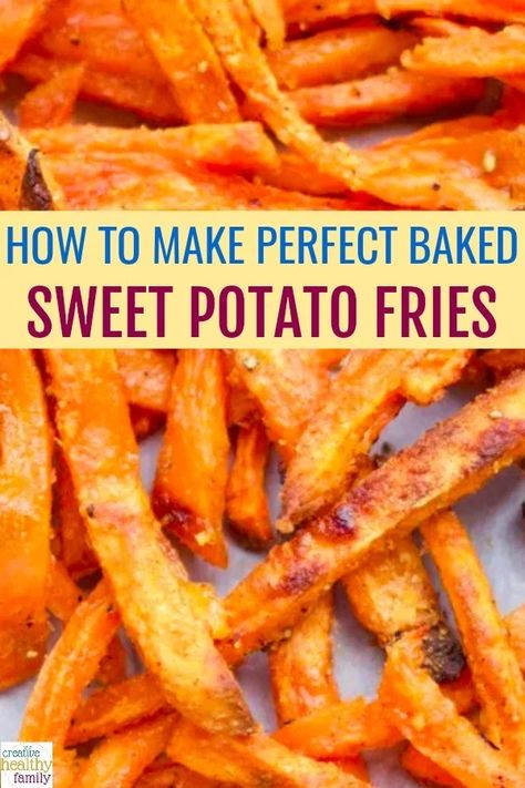 how to make perfect baked sweet potato fries Perfect Baked Sweet Potato, Potato Baked, Sweet Fries, Baked Sweet Potato Fries, Kids Recipe, Sweet Potato Fries Baked, Homemade Home, Delicious Family Meals, Baked Fries