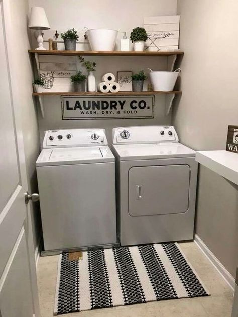 #laundryroondecor #diy #storage Laundry Room Decorating, Laundy Room, Laundry Room Storage Shelves, Rustic Laundry Rooms, Room Storage Diy, Basement Laundry Room, Basement Laundry, Farmhouse Laundry Room, Laundry Room Remodel