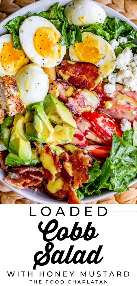 Best Cobb Salad, Salad Recipe With Chicken, Food Mediterranean, Recipe With Chicken, Cobb Salad Recipe, Eat Green, Chicken And Bacon, The Food Charlatan, Salad With Chicken