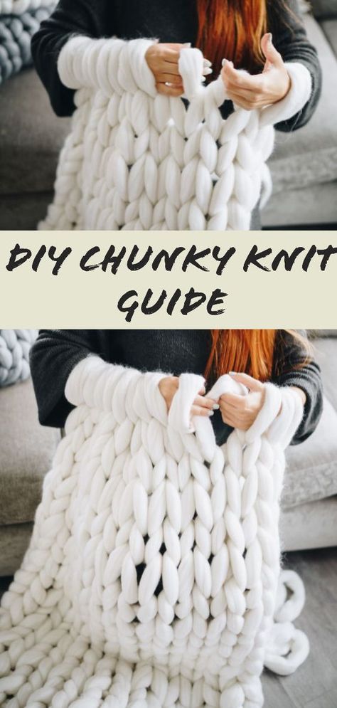 Super Chunky Blanket, Diy Keramik, Diy Tricotin, Diy Knit Blanket, Hemma Diy, Decor Ikea, Blanket Diy, Knitted Blanket, Chunky Blanket