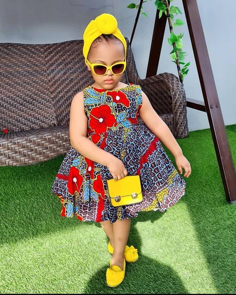 Baby African Clothes, African Kids Clothes, Ankara Styles For Kids, African Dresses For Kids, African Fashion Skirts, Kids Dress Wear, African Children, Dress African, African Fashion Modern