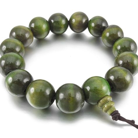 Hand Strung Large 15 Mm Green Sandalwood Beads. Spiritual, Tibetan, Buddhist, Yoga, Prayer Beads. Also Available In Blonde Sandalwood. Mala Prayer Beads Necklaces To Match Available. Sandalwood Bracelet, Diffuser Jewelry, Wood Bracelet, Chinese Knot, Tibetan Buddhist, Mens Accessories Jewelry, Mala Beads, Prayer Beads, Perfume Oils