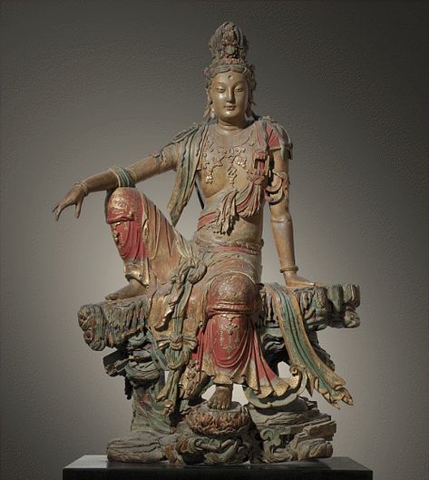 Guanyin of the Southern Sea – Works – The Nelson-Atkins Museum of Art Chinese Sculpture, Arte Yoga, Quan Yin, Art Terms, Kuan Yin, Kwan Yin, Song Dynasty, Eastern Art, America Art