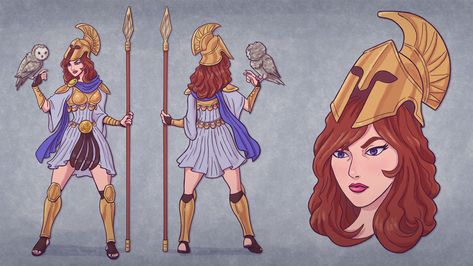 Athena Character Design, Greek Character Design, Athena Design, Female Dragonborn, Greek Demigods, Athena Art, Greek Goddess Athena, Athena Greek Goddess, Age Of Mythology