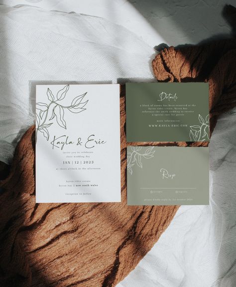 Green Boho Wedding, Minimalist Leaves, Boho Wedding Invitation, Eucalyptus Wedding Invitation, Sage Wedding, Green Wedding Invitations, Sage Green Wedding, Wedding Invitations Boho, Boho Minimalist