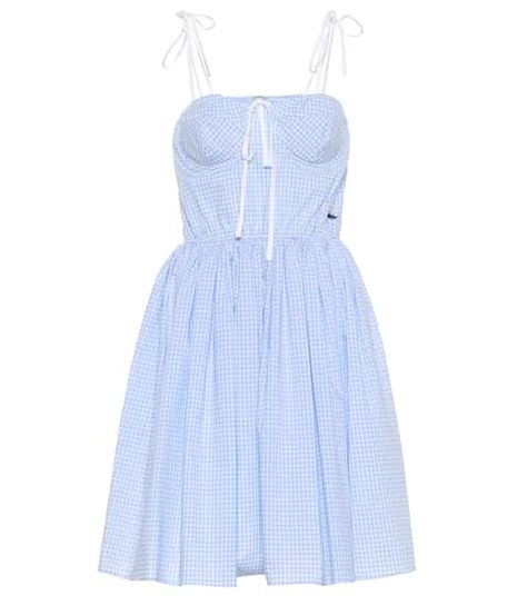 Gingham cotton dress | Miu Miu Italian High Fashion, Miu Miu Dress, High Fashion Women, Georgette Dress, Rent The Runway, Bustier Dress, Luxury Dress, Jil Sander, Alternative Fashion