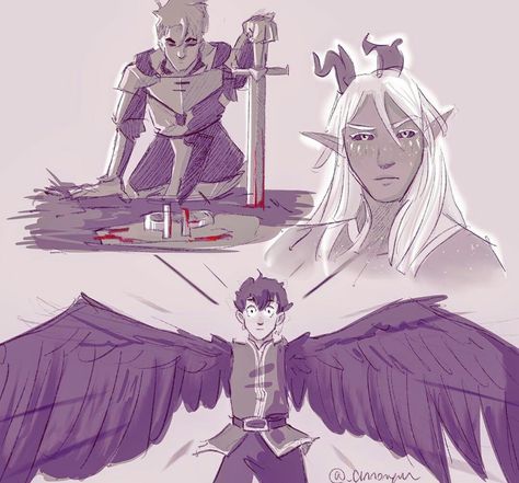 Season three Callum, Soren, and Aaravos. By @cinnonym. Callum And Aaravos, Aaravos X Callum, Callum X Soren, Soren X Callum, Soren Fanart, Dragon Prince Season 3, Dragon Price, Netflix Animation, Old Cartoon Characters