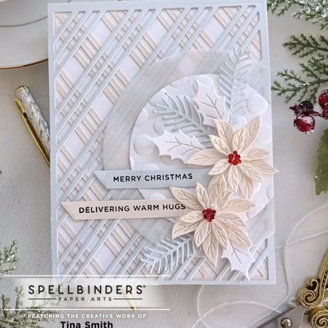 Spellbinders Christmas Cards, Unique Christmas Card, Spellbinders Dies, Poinsettia Cards, Stamped Christmas Cards, Parchment Cards, Crafting Inspiration, Christmas Card Inspiration, Scrapbook Stuff