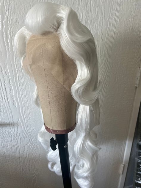 Elsa inspired hairstyle on a synthetic lace front wig. White Wig Black Women, Ice Spirit, Belle Wig, White Wigs, White Wig, Drag Wigs, Birthday 2023, Braids For Kids, Kids Braided Hairstyles