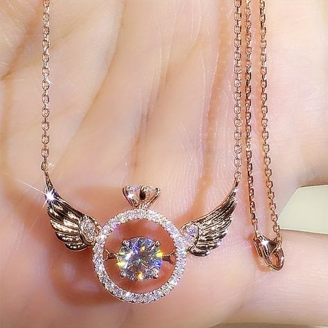 Faster shipping. Better service Angel Wings Necklace, Diamond Angel, Wings Necklace, Angel Wing Necklace, Wing Necklace, Guardian Angel, Two People, The Deep, Angel Wings