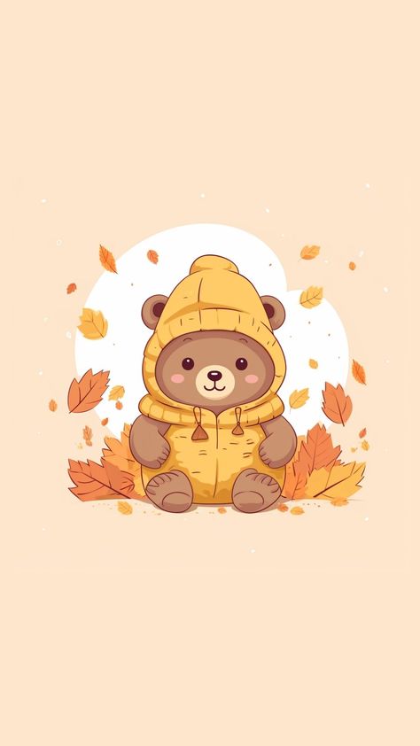 100 Kawaii Fall Wallpapers: Embrace Autumn - Crafty Cici Joy Fall Like Wallpaper, Atum Background, Kawaii Fall Wallpaper Aesthetic, Fall Wallpaper Iphone 2024, Kawaii Fall Aesthetic, Fall Kawaii Art, Cute Wallpapers Autumn, Halloween Theme Art, Fall Kawaii Wallpaper