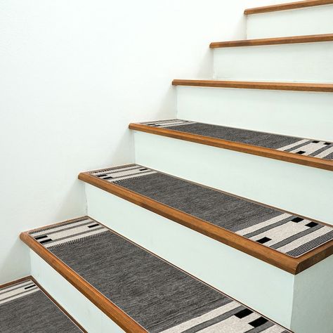 RugsForSteps - Etsy Carpet Tile Stairs, Stair Rugs Individual, Small Stair Landing Decor, Modern Stair Runner, Carpet Stair Treads, Stair Carpet, Stair Tread Rugs, Stair Tread, Color Ways