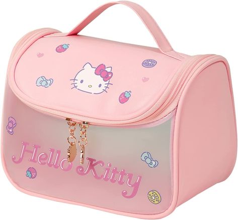 BeautyTimes, Large Cosmetic Bag Make up Travel Bag Hanging Clear Bag Toiletry Pouch Packing Bag for Women & Girls(Pink Cookie Bucket Bag) (WH-008) Pink Cookies, Hello Kitty Makeup, Travel Makeup Bag, Large Cosmetic Bag, Makeup Bag Organization, Toiletry Pouch, Waterproof Makeup, Makeup Bags Travel, Reusable Shopping Bags