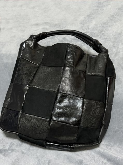 Authentic Yohji Yamamoto patchwork Black leather bag, shoulder bag, handbag. It is made of high-quality cowhide and goat leather spliced together. Every piece of leather is carefully selected, it has excellent quality and is very artistic. It is no longer available for sale. Don't miss it. A leather bag has a very large capacity and can hold many, many things.    Width15 in Height14.5in Depth6.5in DepartmentWomen CategoryHandbags MaterialLeather ColorBlack LocationJapan Condition: Very good condition ---------------------------------------------------------------------------------------------------- Additional Policies and FAQs -All items are saged to remove old energy as well as dry cleaned or washed for sanitary purposes prior to sale. -I make every effort to photograph everything as acc Patchwork Leather Bag, Black Leather Bag, Leather Patchwork, Fashion Sites, Crochet Bags Purses, Black Leather Bags, Goat Leather, Yohji Yamamoto, Bag Shoulder