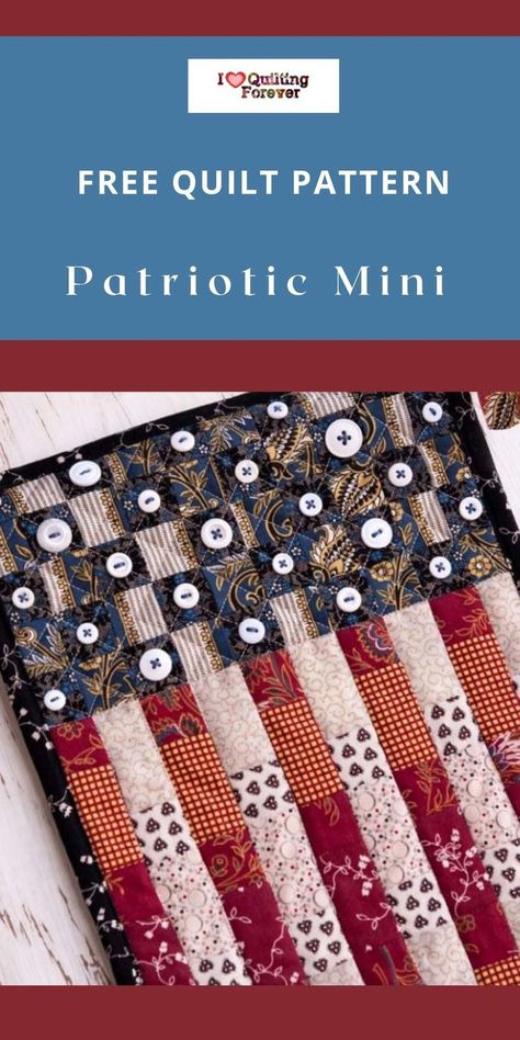 Get your Free Patriotic Mini Quilt Tutorial here. 500+ Free Quilt Patterns for Beginner & Expert. All Quilters can get inspired! Wall Hanging Quilt Patterns, Patriotic Wall Hanging, Quilted Wall Hangings Patterns, Wall Hanging Quilt, Mini Quilt Patterns, Patriotic Wall, Hanging Quilts, Patriotic Quilts, Quilt Tutorial