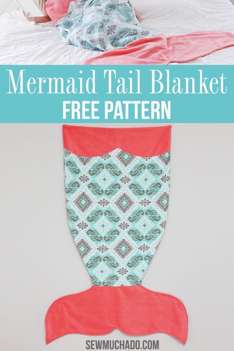 Sew a cozy mermaid tail blanket with this free pattern and tutorial! The perfect adult mermaid tail pattern!#sewmuchado #mermaidtailpattern #sewing #freepattern Mermaid Tail Sewing, Free Mermaid Tails, Mermaid Tail Blanket Pattern, Mermaid Tail Pattern, Tail Pattern, Sewing Patterns Free Women, Trendy Sewing Patterns, Mermaid Tail Blanket, Mermaid Pattern