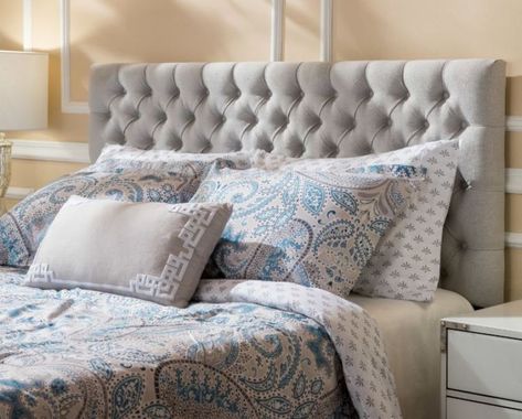 Button Tufted Full/Queen Headboard Only $56 Shipped (Regularly $110) + More at Target.com French Country Headboard, Velvet Tufted Headboard, Headboard Grey, Contemporary Headboards, Tufted Headboards, Headboard Queen, Bar Outdoor, Headboard With Lights, Full Headboard