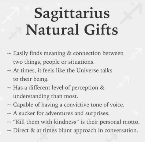 sagittarius memes♐️ on Instagram: "a few of sagittarius natural gifts 🥰 follow @sagittariusweet for more sagittarius memes!♐️" Sagittarius Quotes Facts, Sagittarius Characteristics, Sagittarius Funny, Sagittarius Art, Zodiac Sagittarius Facts, Sagittarius Personality, Sagittarius Traits, Sagittarius Girl, Sagittarius Astrology