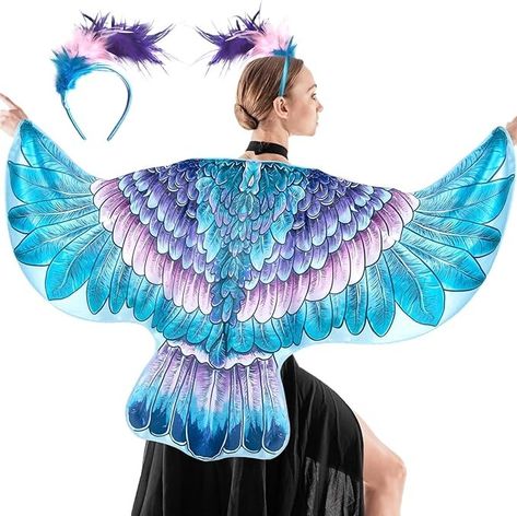 Amazon.com: iROLEWIN Bird-Costume-Eagle-Wings for Adults and Bird-Beak-Mask Big Crow Hawks Wings Feather Cape as Carnival Party Favors : Clothing, Shoes & Jewelry Hawk Costume, Hawks Wings, Eagle Costume, Bird Wings Costume, Hawk Wings, Eagle Mask, Jungle Party Favors, Carnival Party Favors, Feather Cape