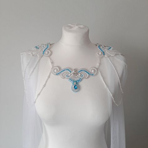 Bridal Cape Set with beaded Necklace/Shoulder straps. Shoulder accessories, Bridal cape, beaded epaulettes, Bib Style Necklace. от VictoriaTokhtash на Etsy Beaded Epaulettes, Shoulder Accessories, Cape Set, Beaded Cape, Costume Capes, Shoulder Necklace, Bridal Cape, Accessories Wedding, Style Necklace