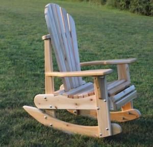 Buy Garden, Patio and Outdoor Furniture Items for Your Home in Fredericton | Kijiji Classifieds - Page 5 Cottage Chairs, Rocking Chair Plans, Northern White Cedar, Adirondack Rocking Chair, Wood Shop Projects, White Cedar, Outdoor Rocking Chairs, Lawn Chairs, Weekend Projects