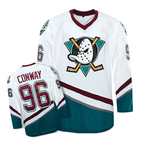 Charlie Conway #96 The Mighty Ducks of Anaheim Ice Hockey Jerseys Mix order customize Any Name And Number Swen On YL-6XL Charlie Conway, Hockey Uniform, The Mighty Ducks, Ice Hockey Jersey, Mighty Ducks, Hockey Fans, Anaheim Ducks, Hockey Jersey, The Mighty