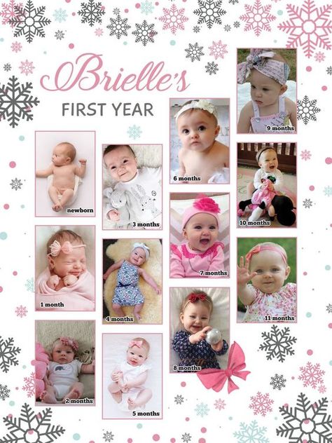 Buy Winter Onederland First 12 Months Collage 1st Birthday Photo Online in India - Etsy First Year Photo Board, Bday Poster, Funny Christmas Party Invitations, Baby Photo Collages, Winter Onederland First Birthday, Baby Collage, Baby 12 Months, 1st Birthday Photo, Baby Photo Frames