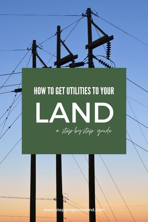 Are you a landowner or considering purchasing land? Access to utilities is essential, but knowing where to start can be daunting. Our comprehensive guide covers everything you need to know about land utilities, from determining if your land already has utilities to figuring out which type of utility is best for your needs. Don't miss out on this valuable information - check out our latest blog post now! #realestate #vacantland #homesteading #sustainableliving #offgridliving #ruralproperty Buying Land To Build A House, Purchasing Land, Land Purchase, Buying Land, Intentional Community, Land Clearing, Rural Land, Buy Land, Home Building Tips